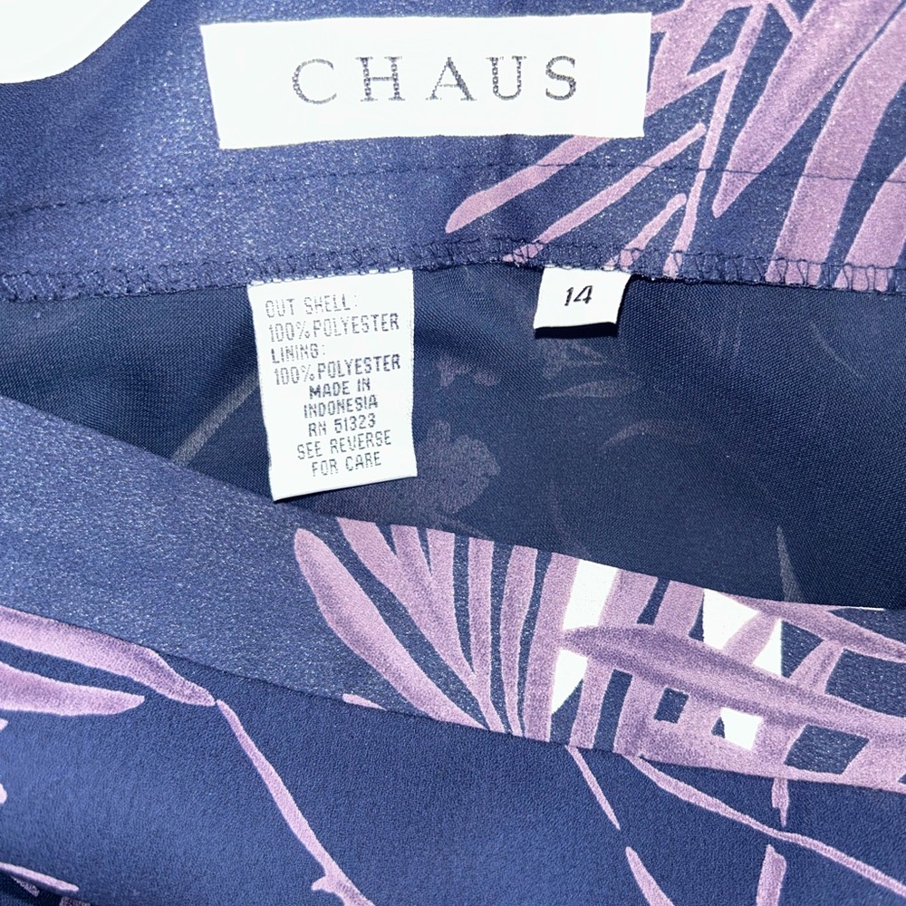 NWT Chaus maxi skirt pencil navy purple size 14 - Picture 7 of 10